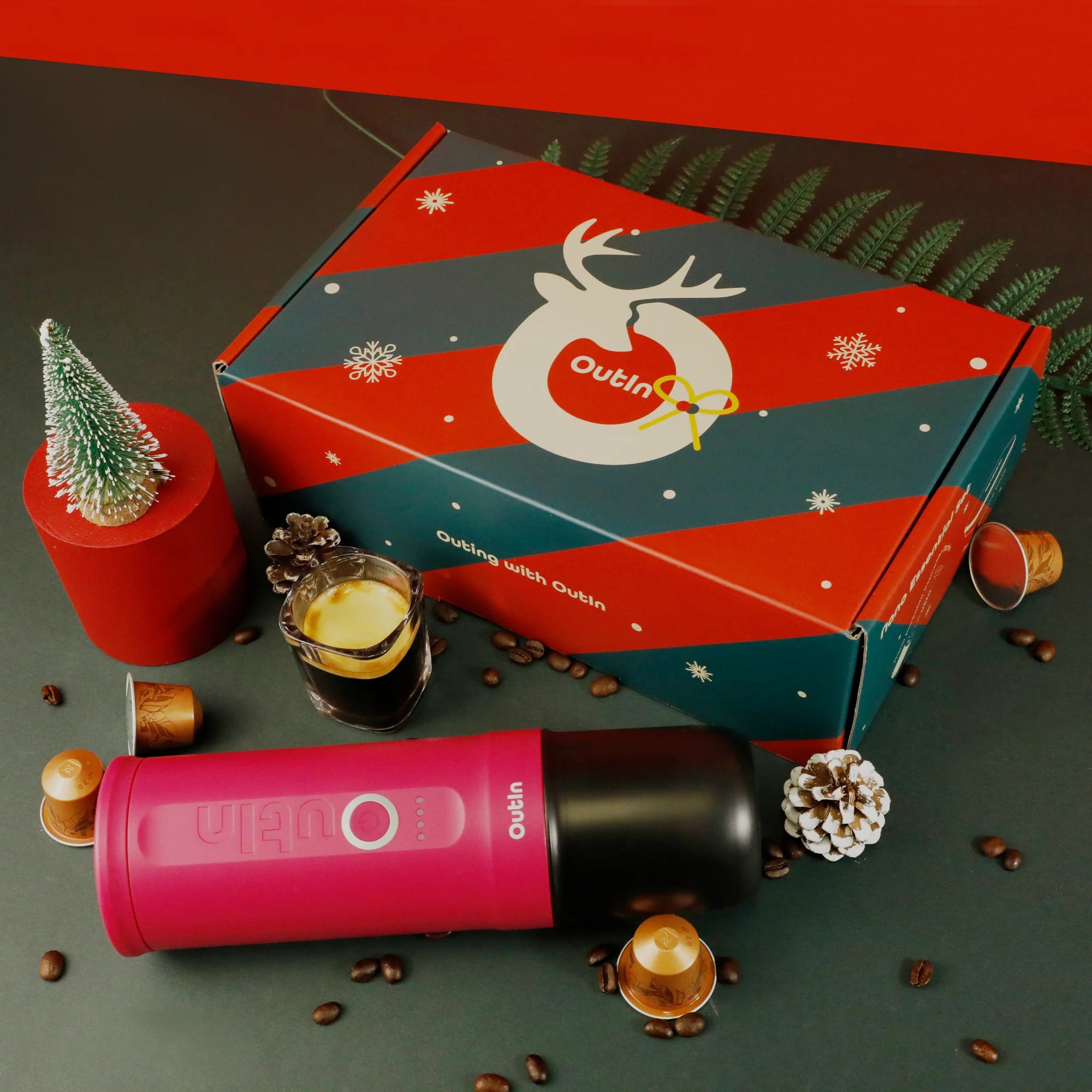 Caixa de presente de café expresso de Natal