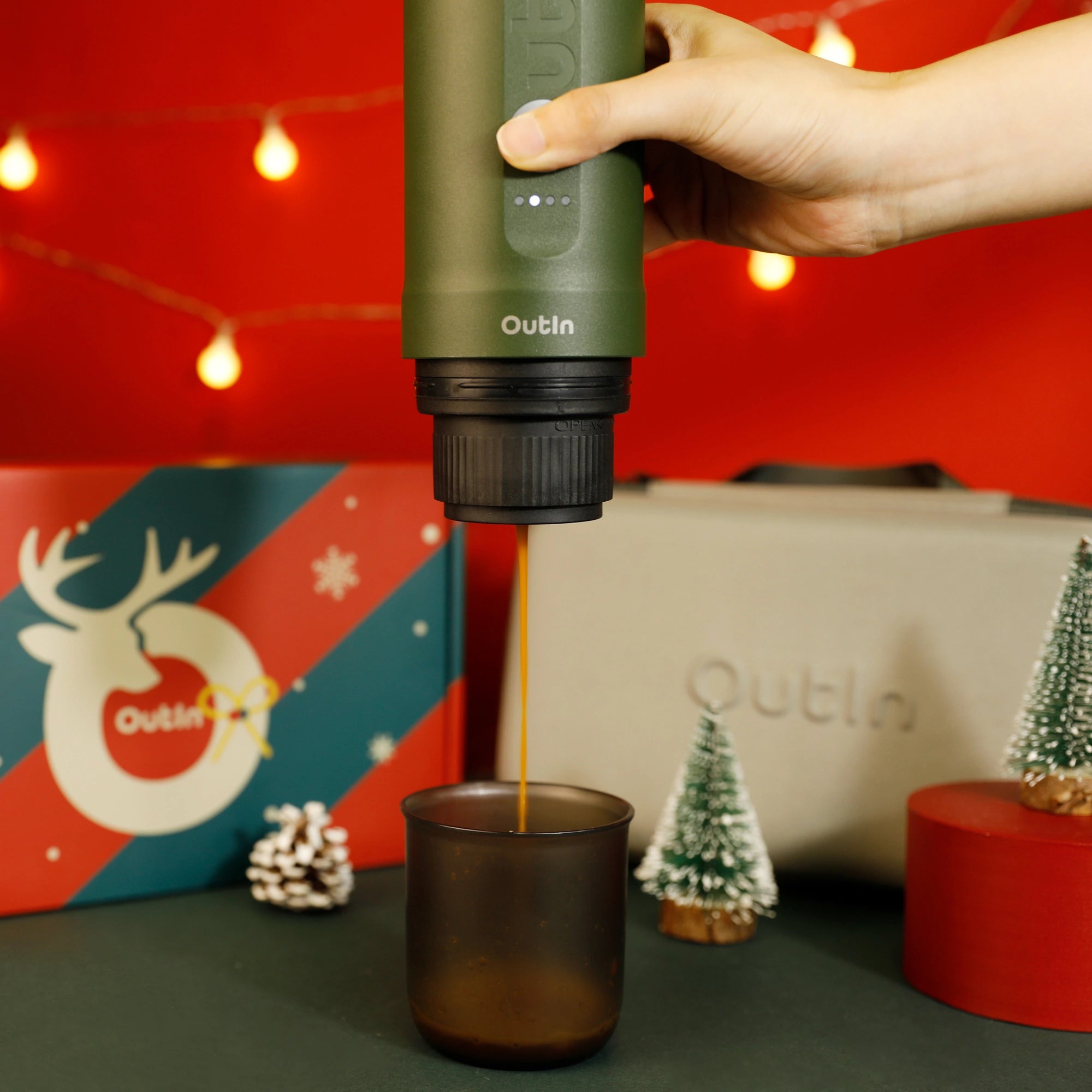 Caixa de presente de café expresso de Natal