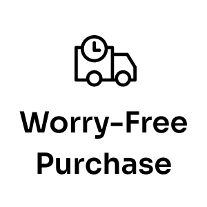 Seel's Worry-Free Purchase icon: delivery truck with clock, symbolizing secure shopping.
