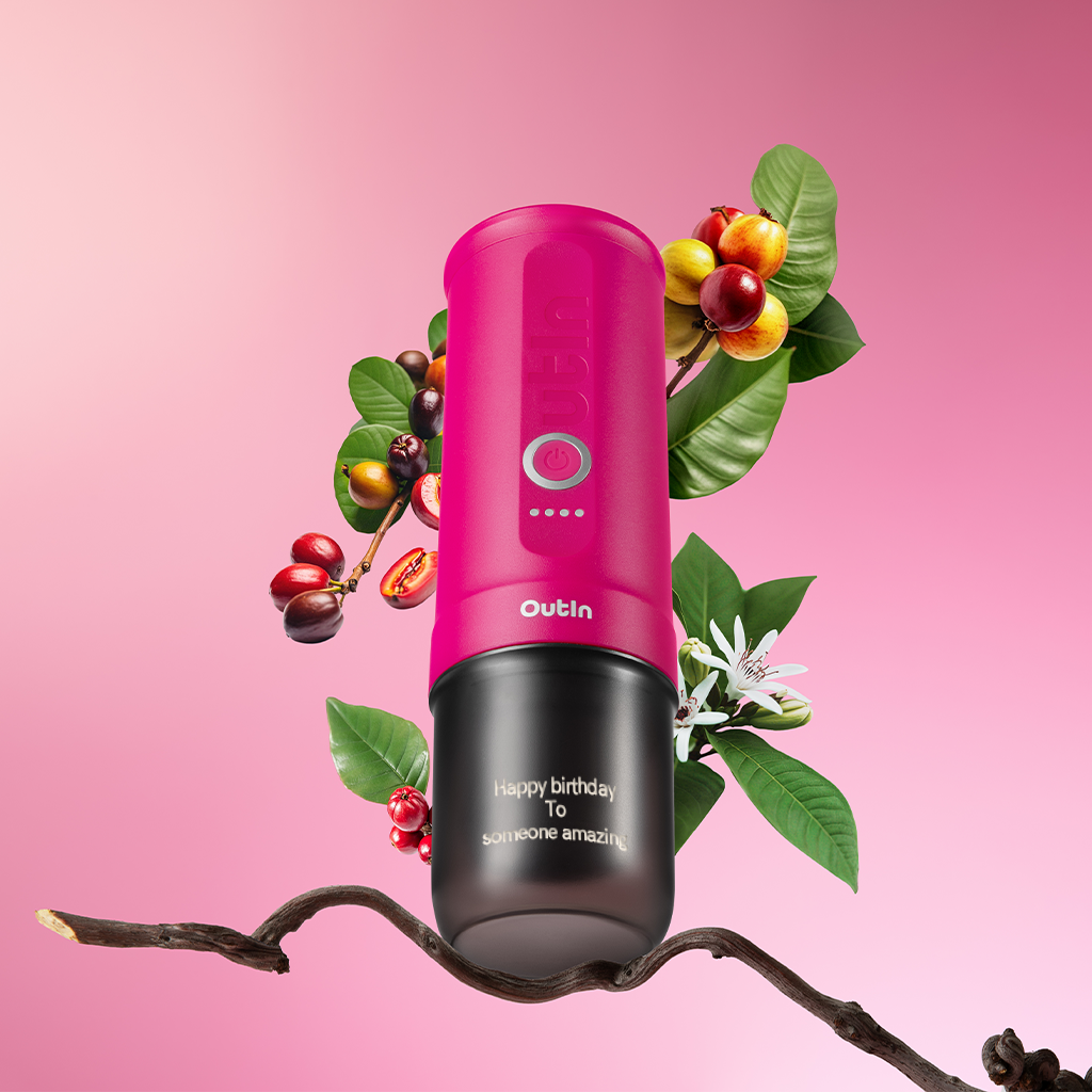 Customized Nano Portable Espresso Machine (Fuchsia Pink)