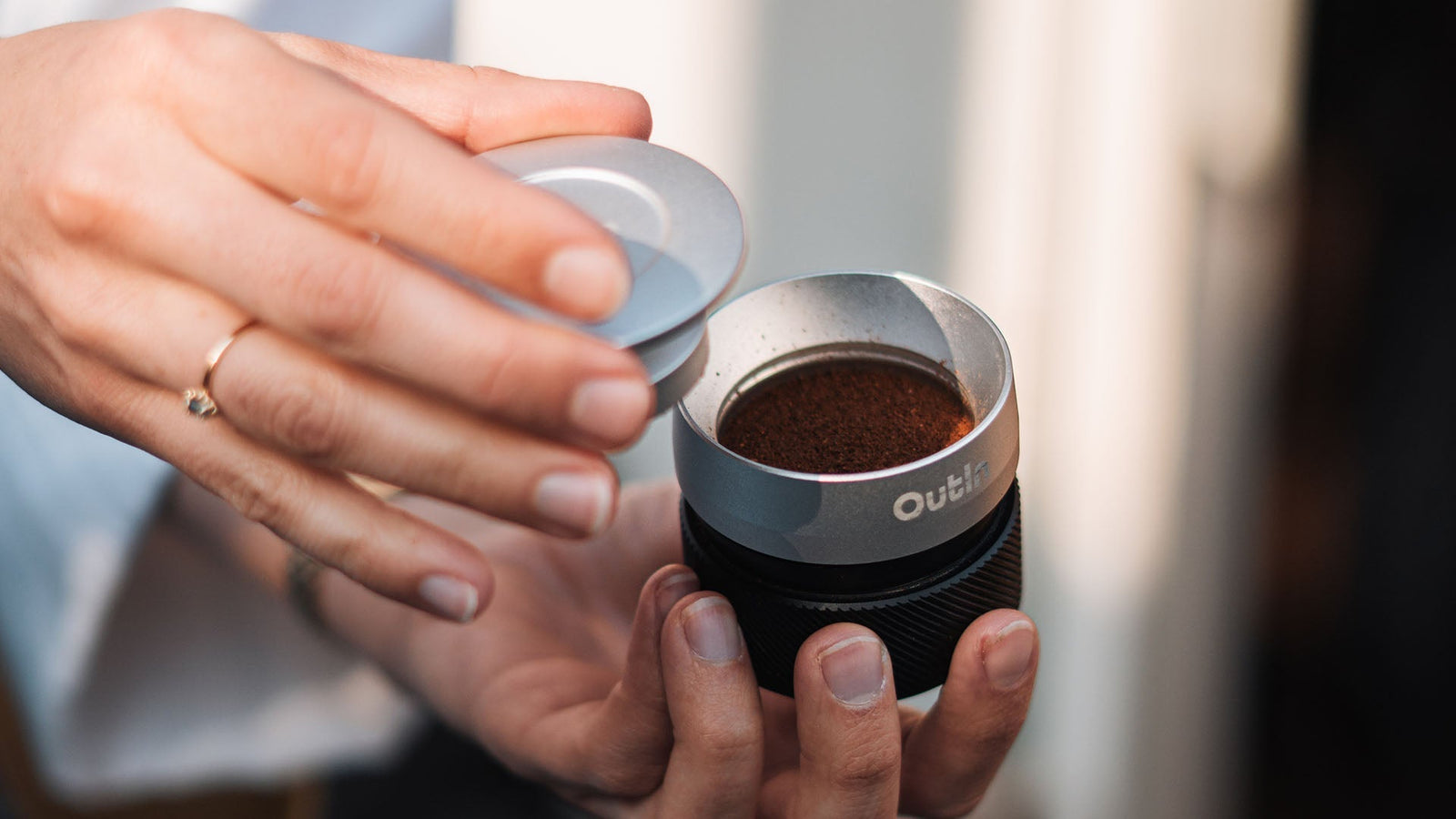 Close-up view of coffee grind preparation for optimal brewing