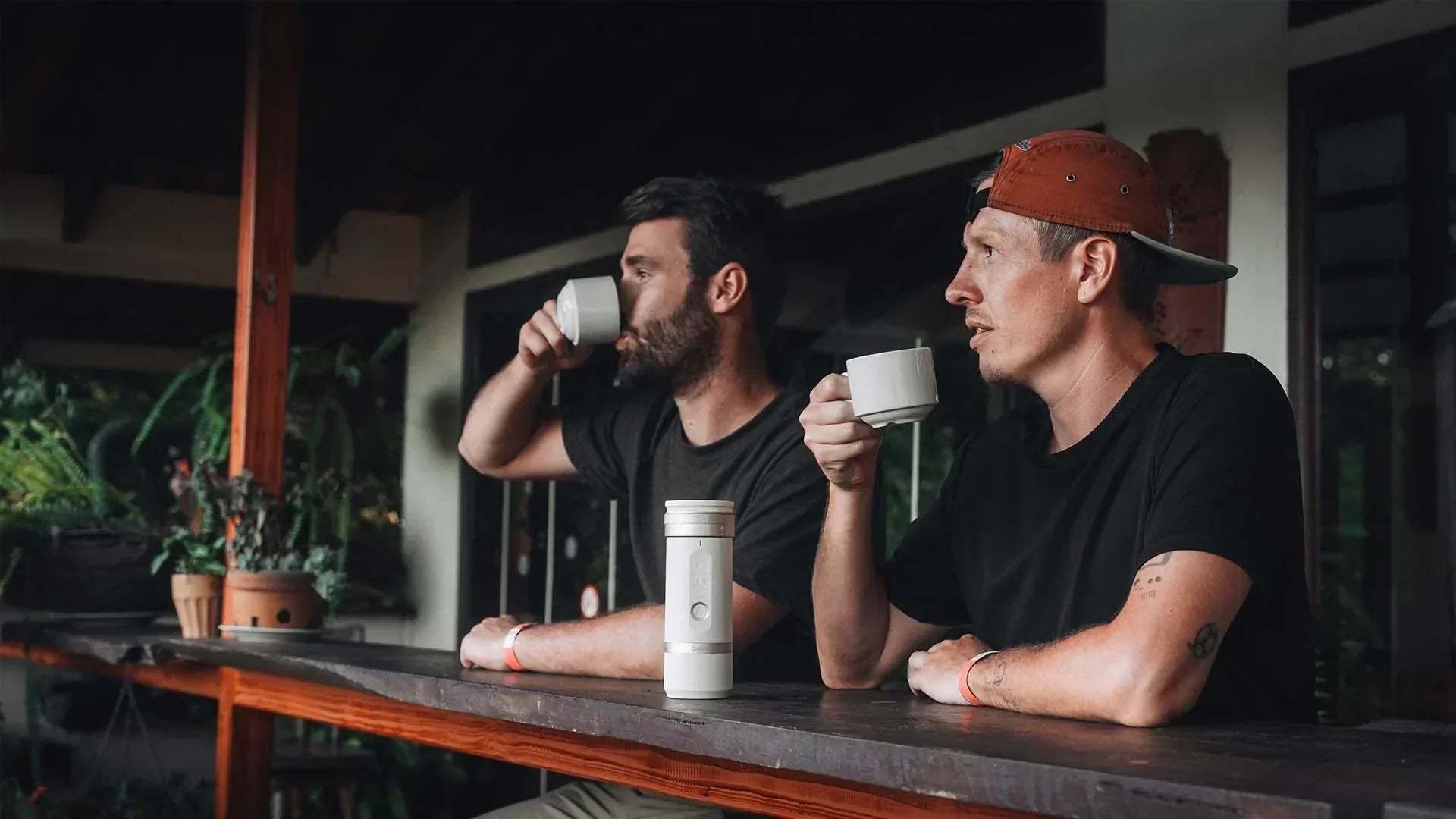 Two Men Drinking the Cowboy Coffee