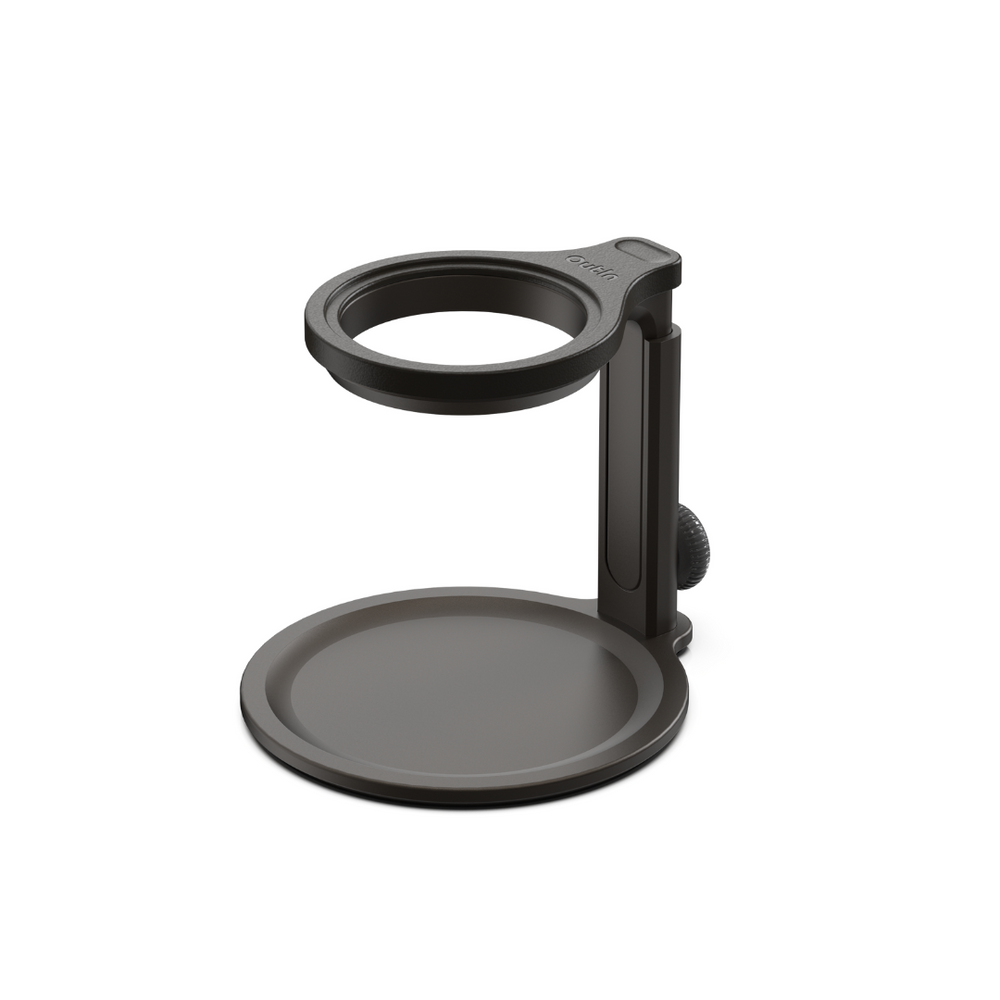 Black adjustable coffee stand with stable base 