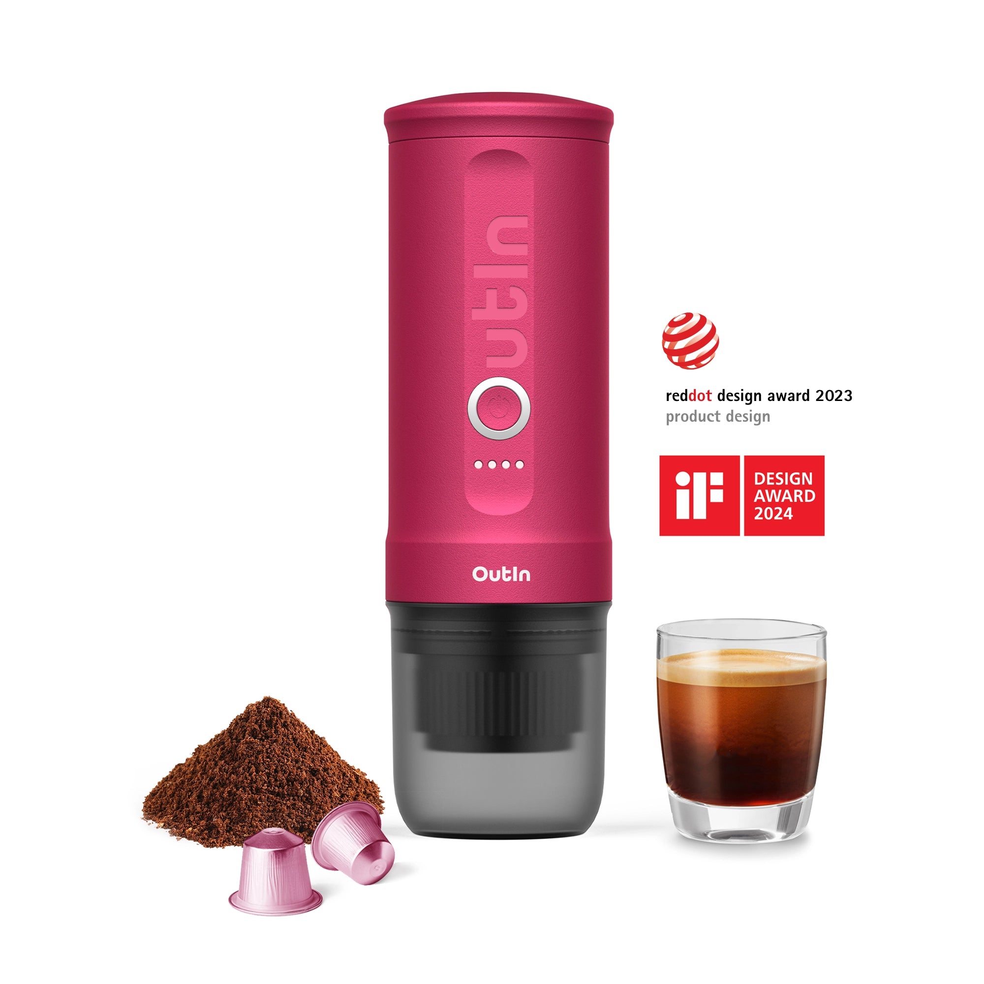 Máquina de espresso portátil Nano (rojo carmesí)