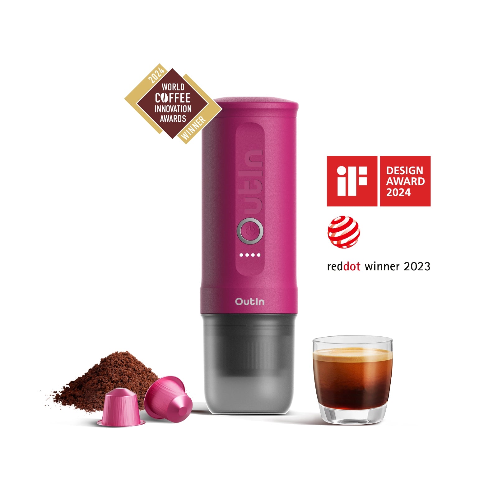 Nano Portable Espresso Machine (Fuchsia Pink)