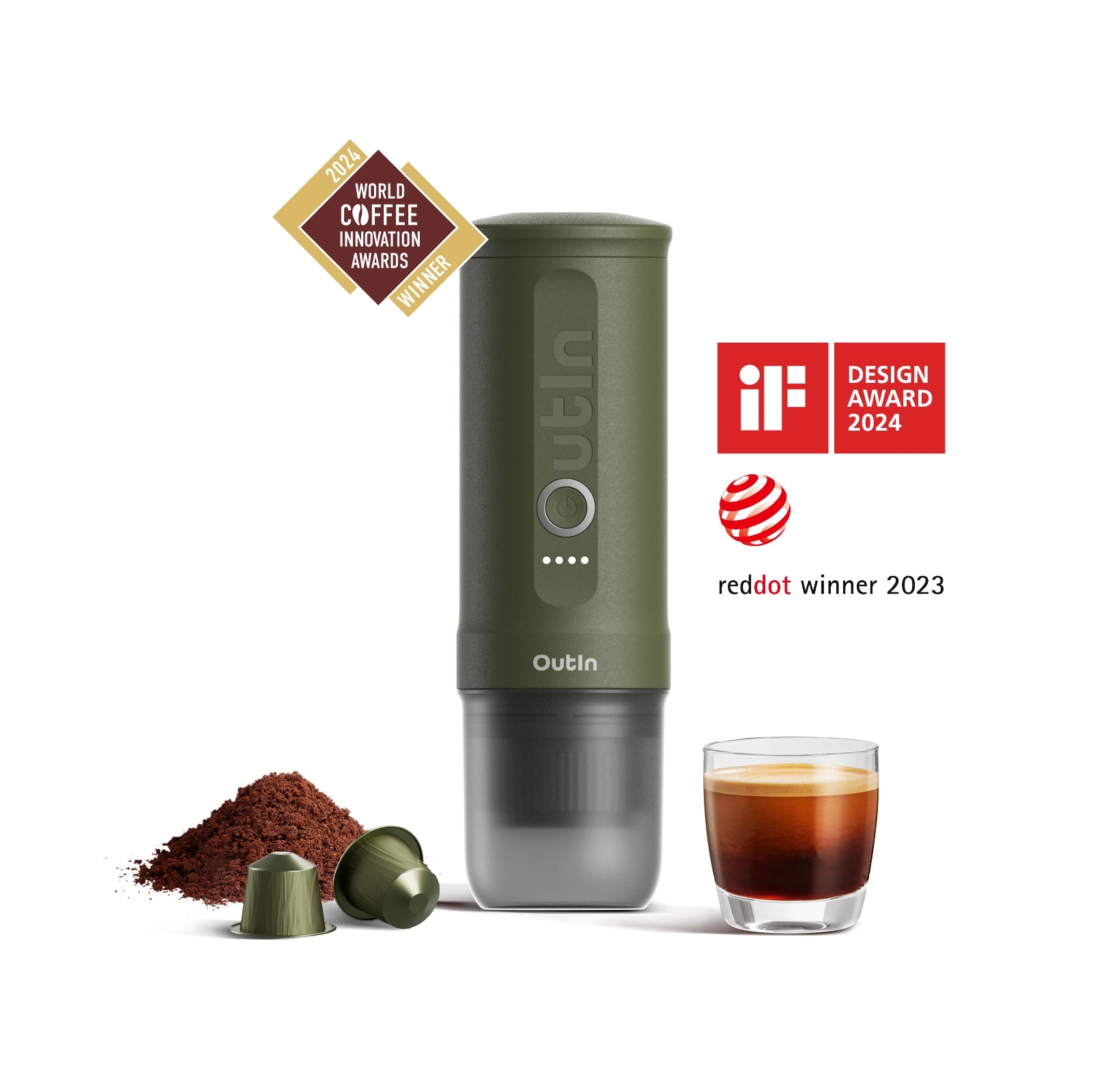 Macchina per caffè espresso portatile Nano (verde foresta)