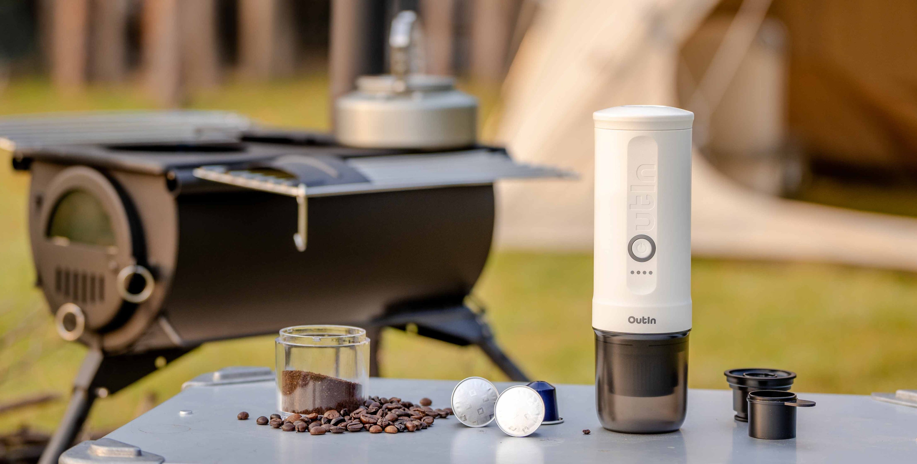 Home | Outin Portable Electric Espresso Maker | Travel Coffee Machine