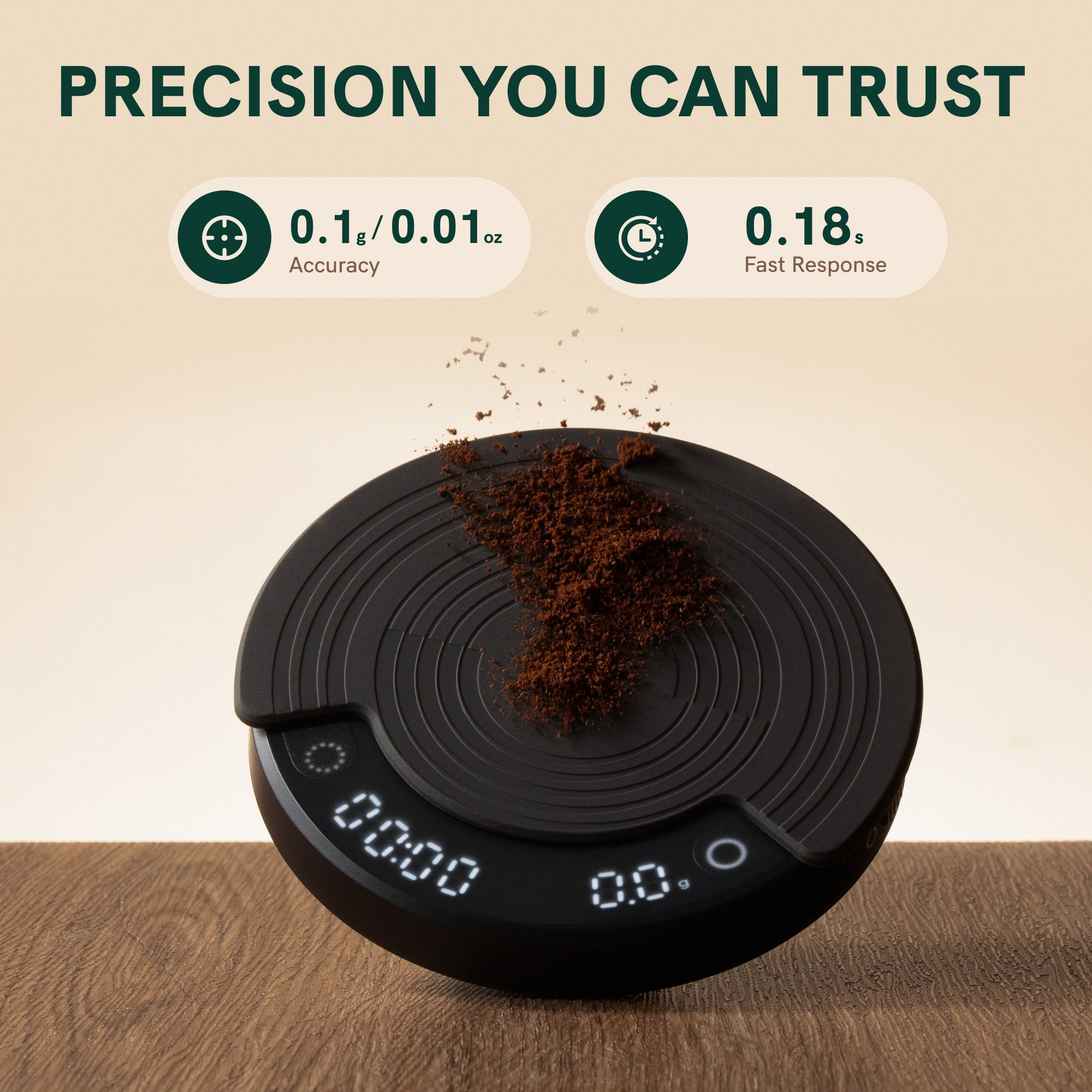 OutIn Claro Coffee Scale — 0.1g Precision Smart Brewing