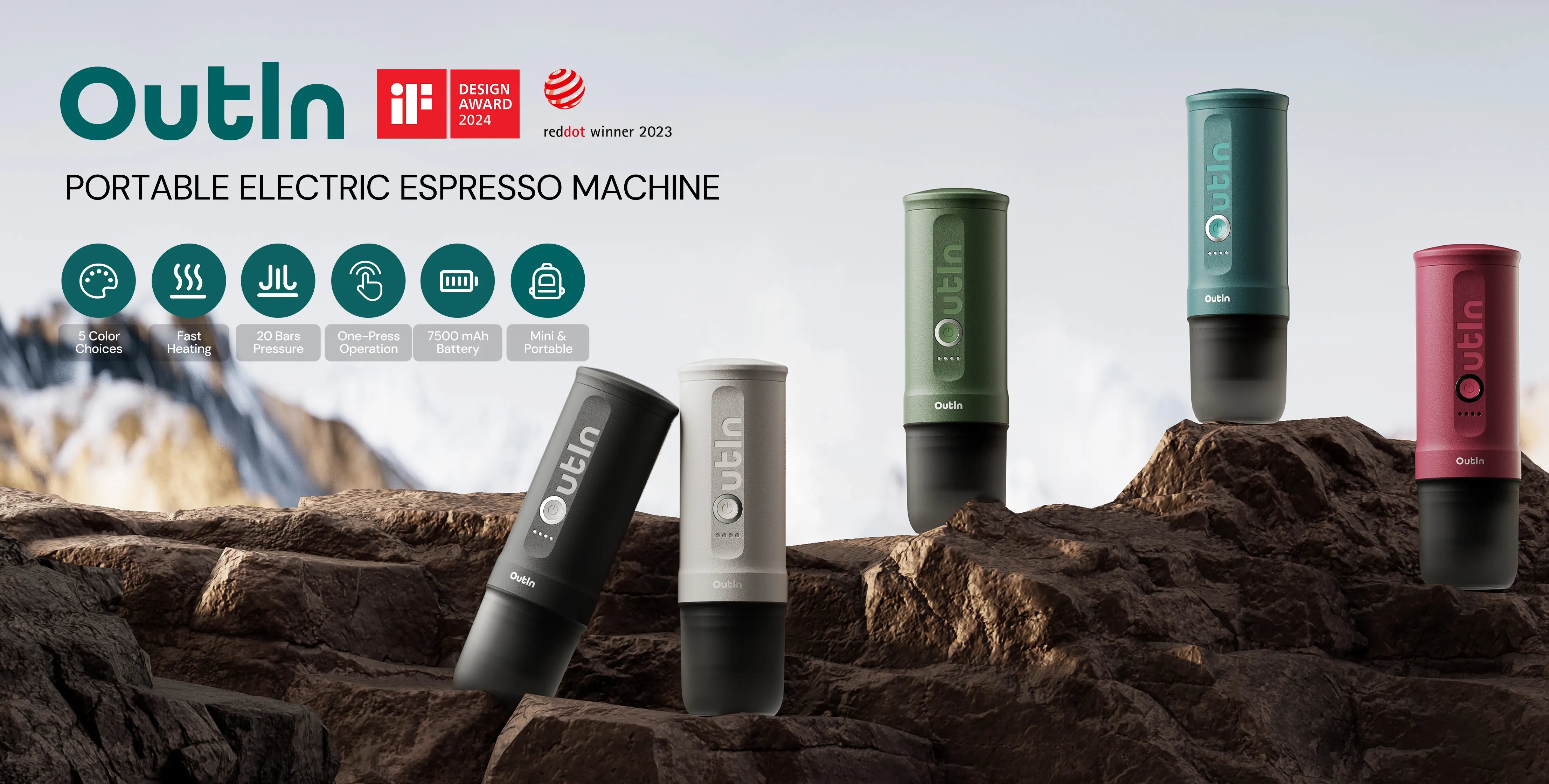 Outin Nano | Portable Electric Espresso Maker | Travel Coffee Machine