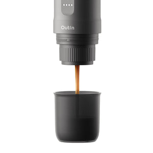 Espresso brewing from Nano Portable Espresso Machine into cup